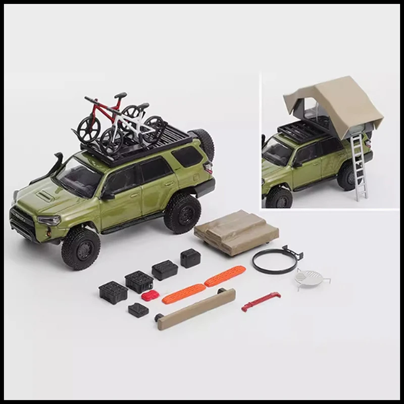 GCD 1:64 4Runner SUV 라이트 수정 버전 합금 자동차 모델 성인 기념품 선물 정적 디스플레이