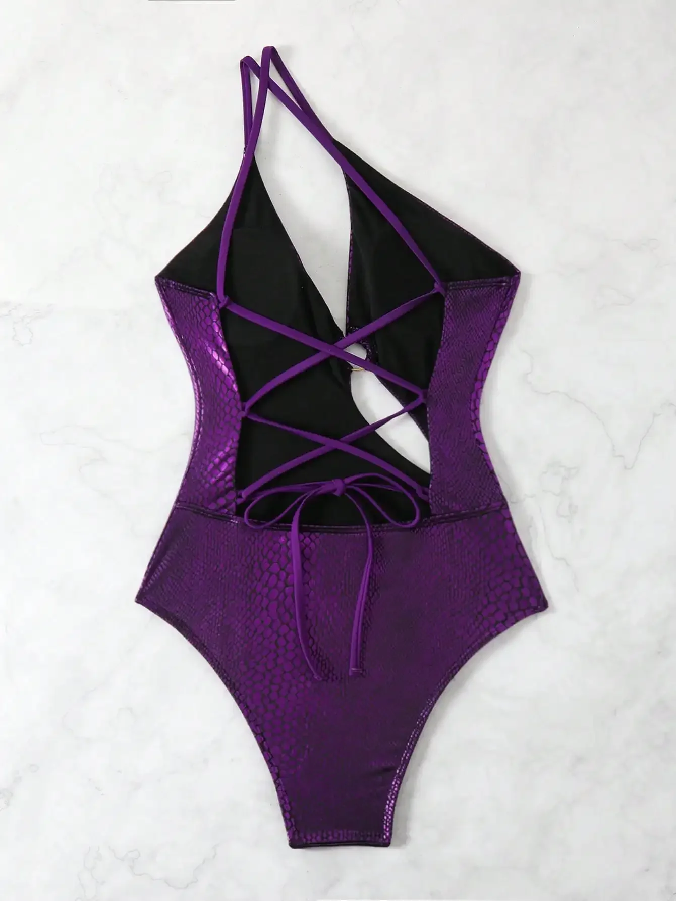 New sexy snake skin hot stamping one-piece swimsuit bikini