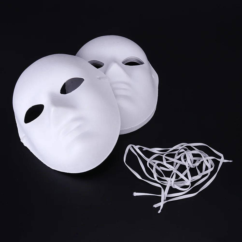 

4 Pcs Halloween Costume Mask Adult Costumes Blank Men Apparel White Masks Party