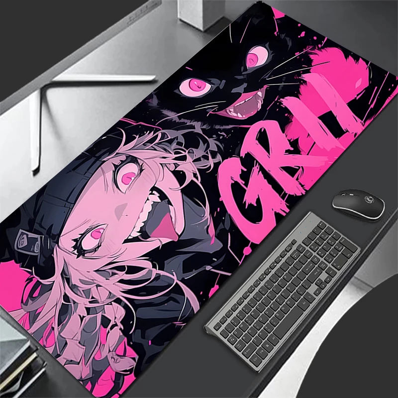 Tamanho grande mousepad diabo oni máscara de jogos computador mousepad pc playmat borracha natural escritório tapete computador ratos almofada para lol