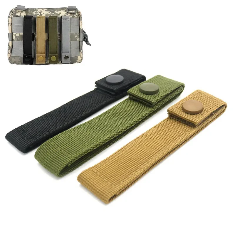 

5PCS Molle Straps Tactical Nylon Molle Webbing Straps Attachment Snap Strap Thumb Snap Straps Hooks Hiking Climbing Carabiner