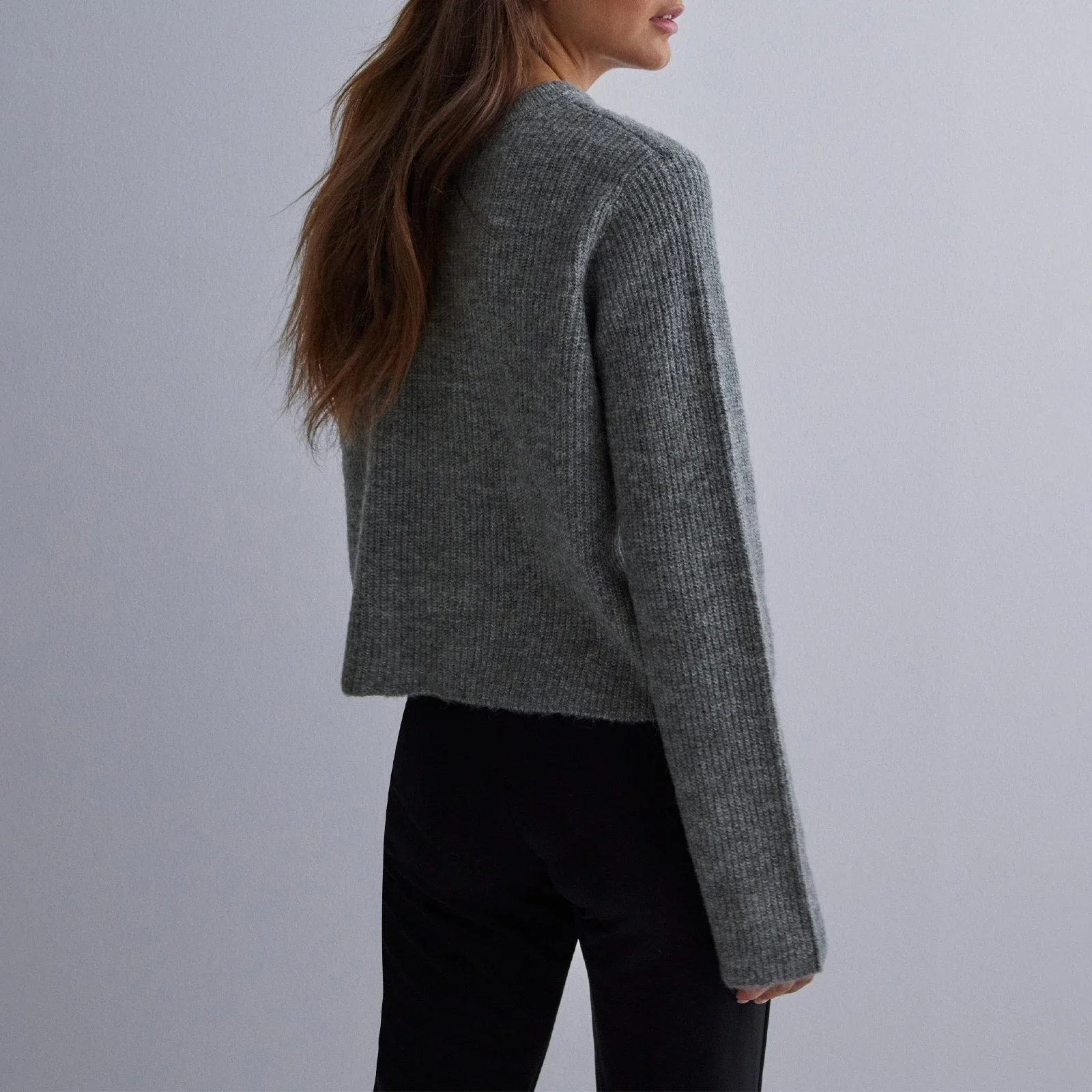 Women's Knit Sweater Long Sleeve Crew Neck Bow Tie Front Solid Color Cardigan Hollow Out Sweater Winter Fall Streetwear