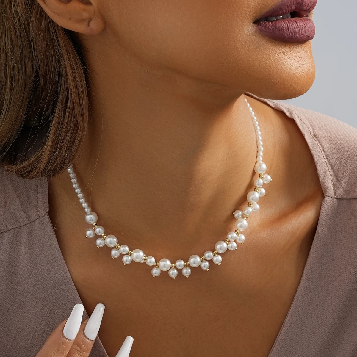 Collier de perles à la mode et créatif pour femmes, simple, polyvalent, banquet pour dames, cadeau de bijoux, vente en gros, ventes directes, 216.239.