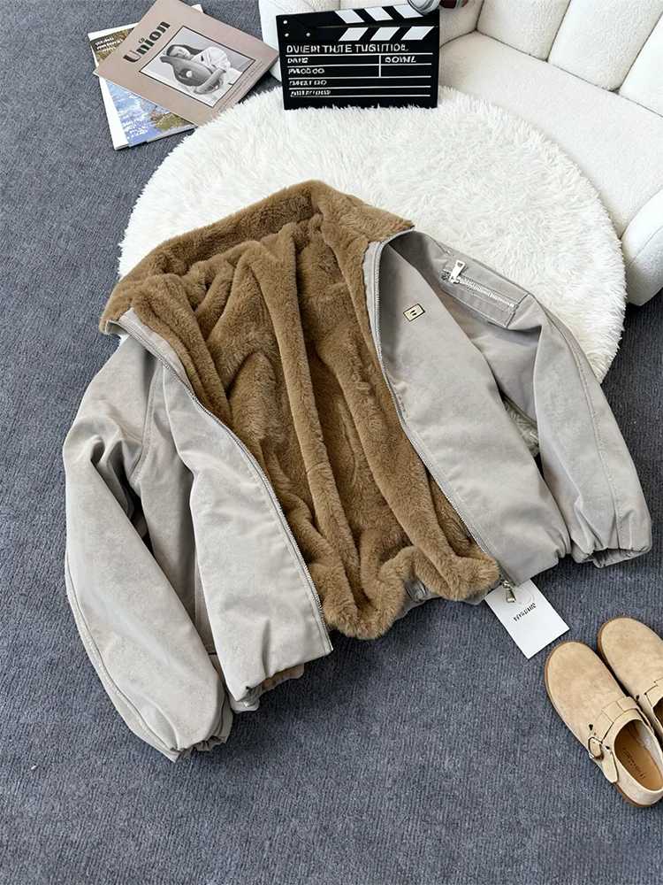 

Мужская зимняя утепленная куртка-бомбер из искусственной кожи в американском стиле, с подкладкой, для мотоциклистов, в стиле бейсбольной куртки, из хлопка, рабочая одежда