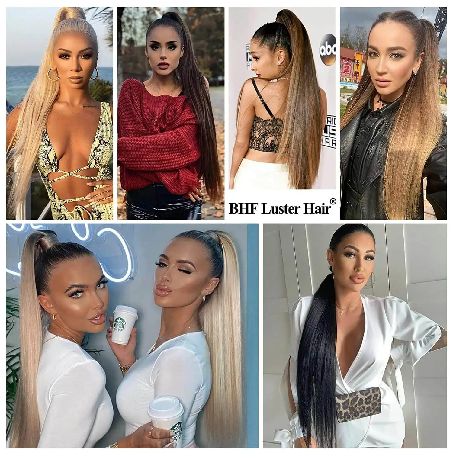 الاصطناعية مستقيم الرباط ذيل حصان طويل الألياف العضوية الحيوية ذيل حصان رقاقة في الشعر التمديد البرتقال شريط مطاطي ذيل حصان