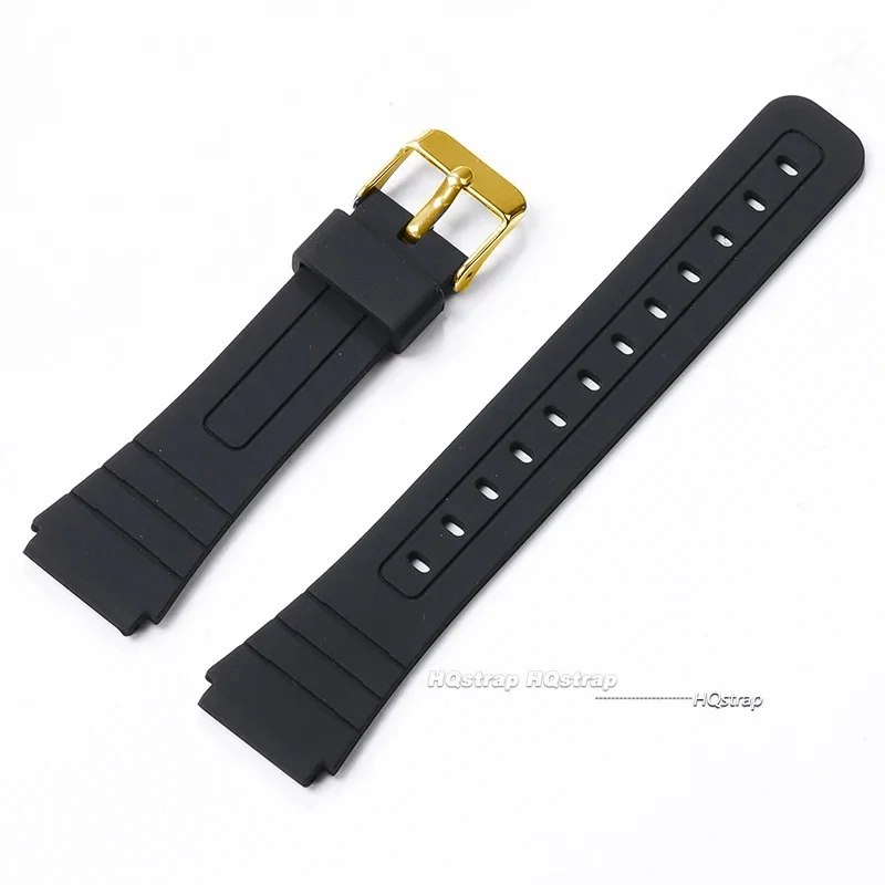 18 mm Silikon-Uhrenarmband für Casio W800H, weiches Armband, schwarzes Gummiarmband für SGW400 F91W F84 F105/108/A158/168 AE1200/1300