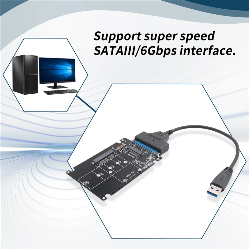 

Адаптер M.2 NGFF MSATA в USB 3.0, конвертер, карта чтения с кабелем SATA, портативный флэш-накопитель, поддержка SATA SSD