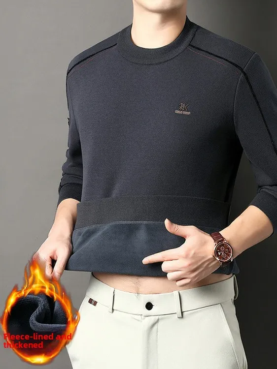 

Мужской повседневный свитер премиум-класса Fce Lined Thiened Long Sve round Ne, осень-зима, удобный мягкий вязаный топ