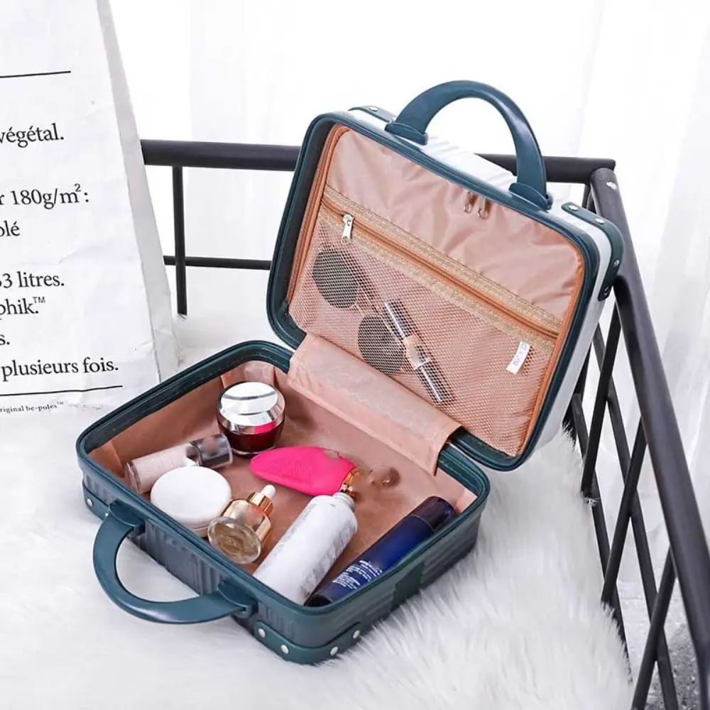 14 inch Mini Travel Suitcase Cosmetic Box Hand Luggage Organizer Makeup Case PC Small Password Box Boarding Case