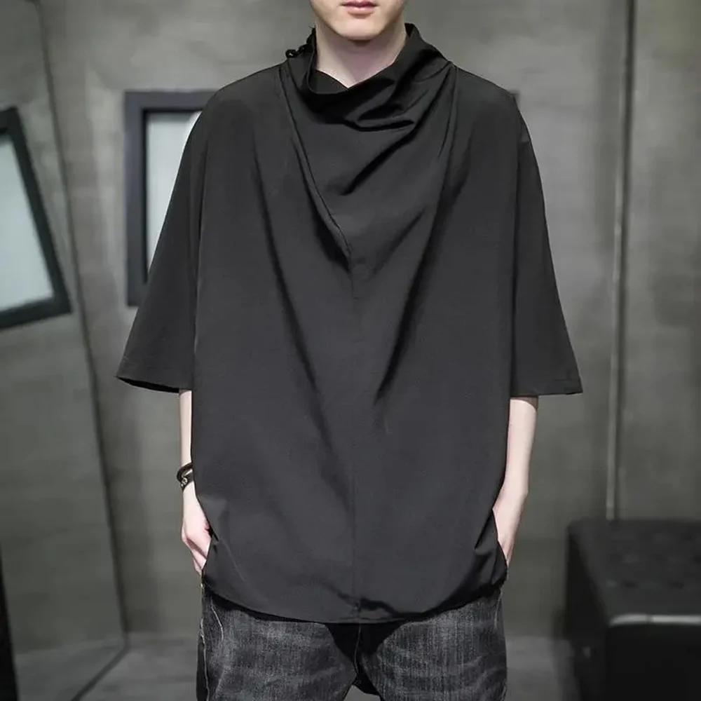 

Men’s Oversized Draped T Shirt Irregular Loose Casual Streetwear Top 2026 New