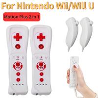 For Nintendo Wii U Joystick 2 in 1 Wireless Remote Gamepad Controller Set Motion Plus Video Games Control Nintendo Wii 1 Pair