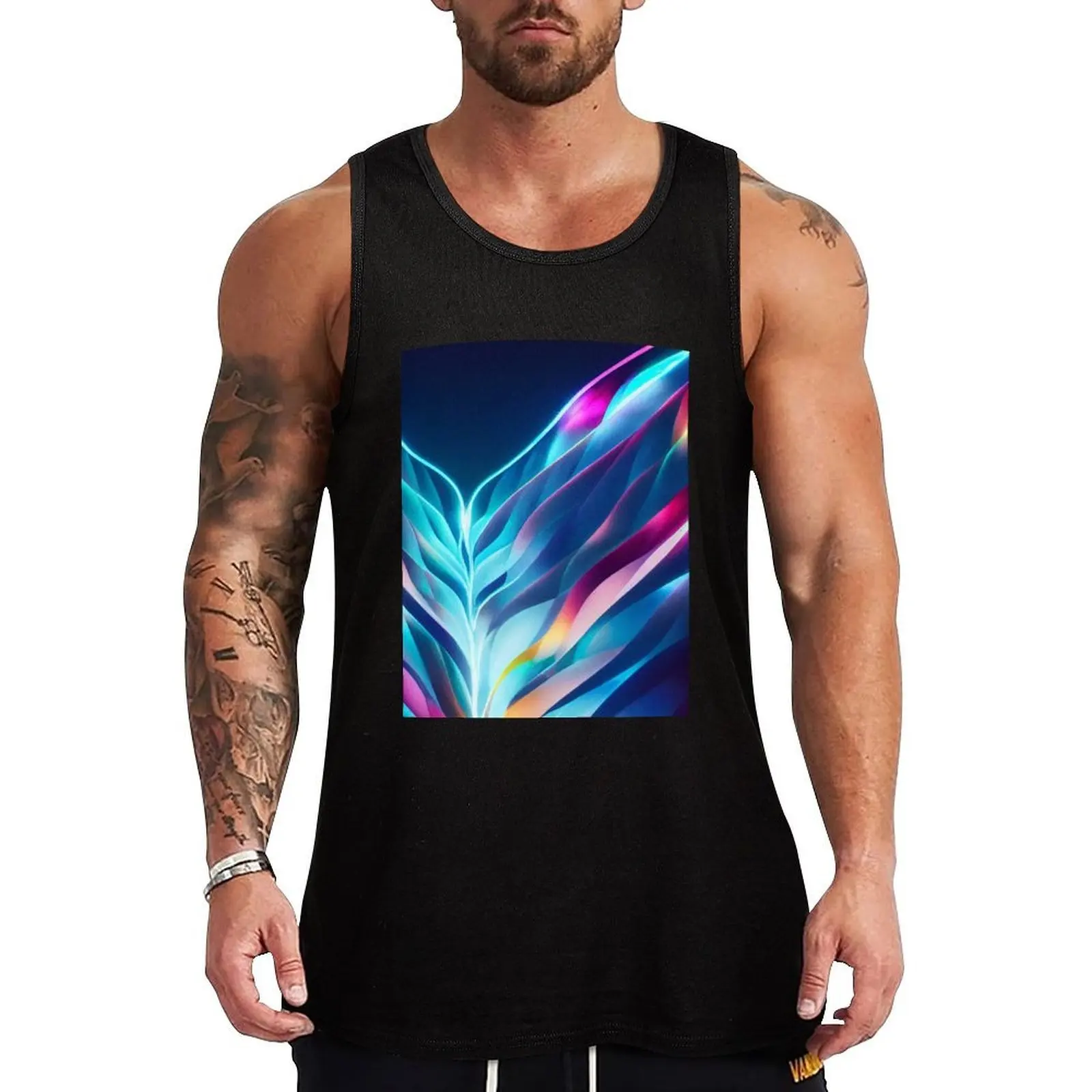

Neon Neon pattern Tank Top Basic Athletic Tank Top Cotton Casual Everyday Shirt