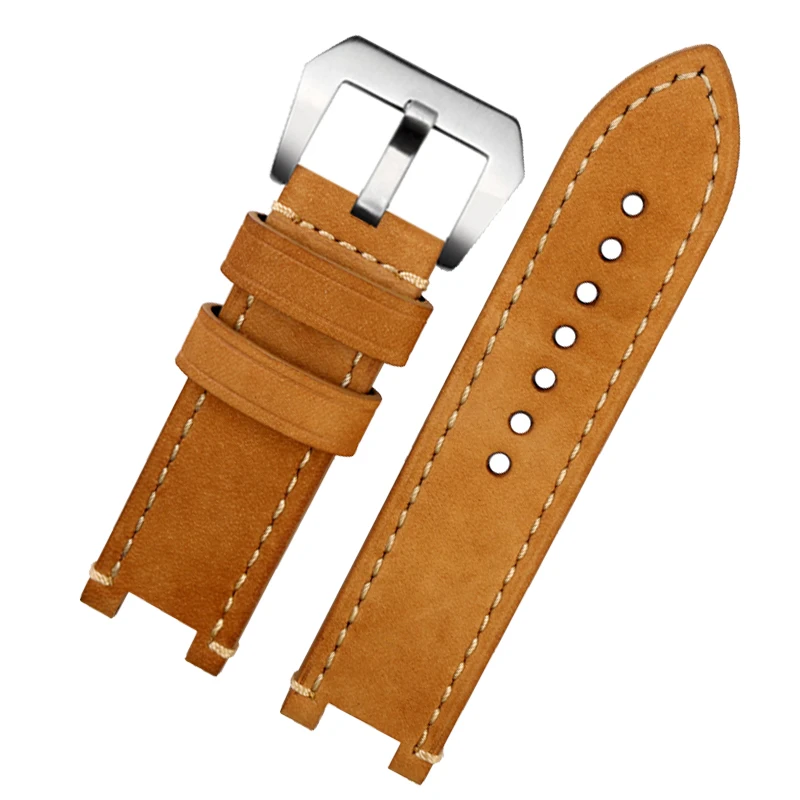 Correa de piel de vaca esmerilada para hombre, conector hembra para casiog-shock GST-B100/W300/400G/S120/W130L, correa de reloj de cuero genuino de 26mm