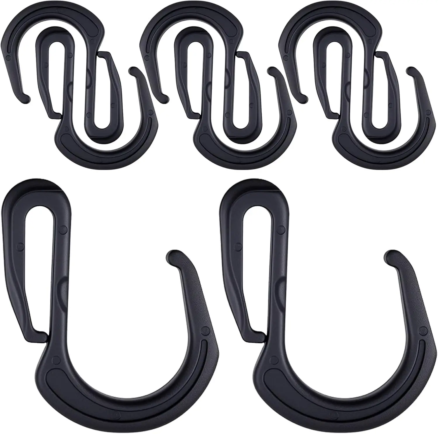 Car Bag Hooks S-Bungee Cord Hooks, Plastic Carabiner Style Hooks for Trunk Net, Mini Bungee Cord Accessories for Car Storage