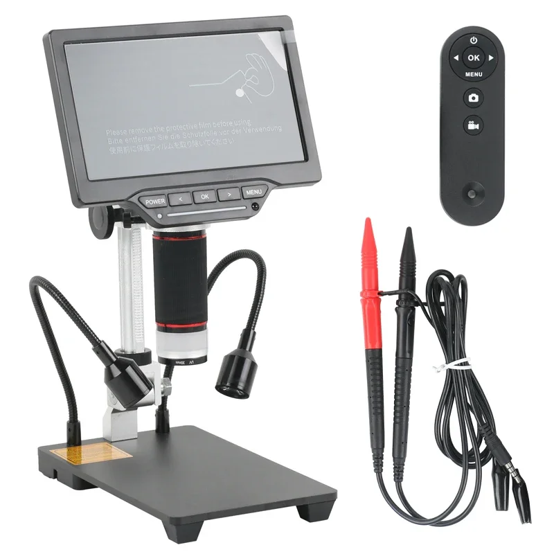 Digital Tela Hdmi Lcd Microscópio Câmera 1200x Zoom Multímetro Data Exibidas em Tempo Real para Reparo Eletrônico 16mp 1080p