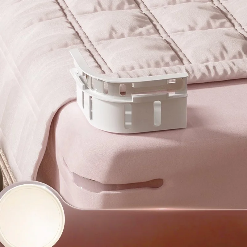 Fixateur de drap de lit et de jupe de lit, miracle anti-dérapant et anti-déplacement, avec boucle dissimulée et fixation aux quatre coins