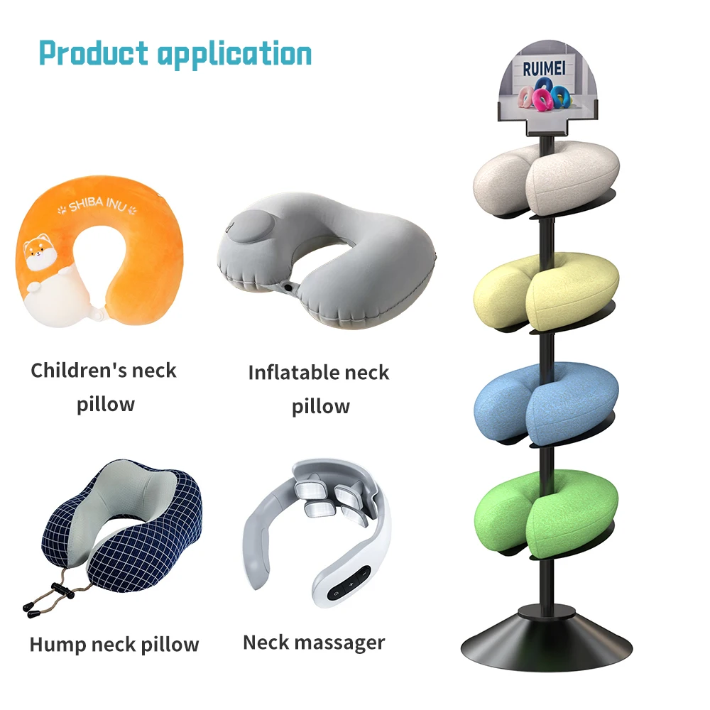 

4 Tiers RUIMEI U-Shaped Metal Pillow Storage Rack Display Stand for Sale