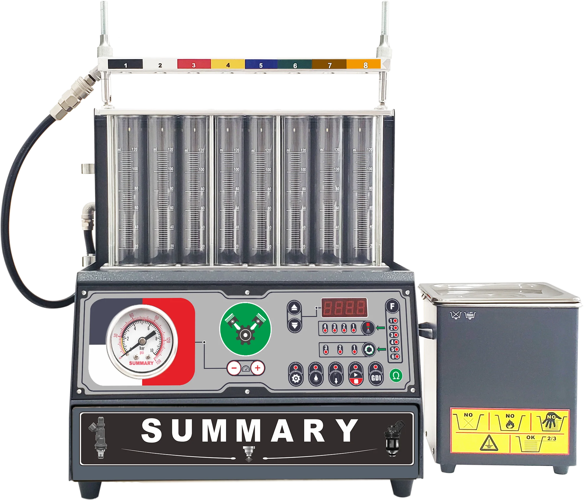 8 Cylinders Ultrasonic Fuel Injector Tester Cleaning Cleaner Machine Car Workshop Equipment Factory Price