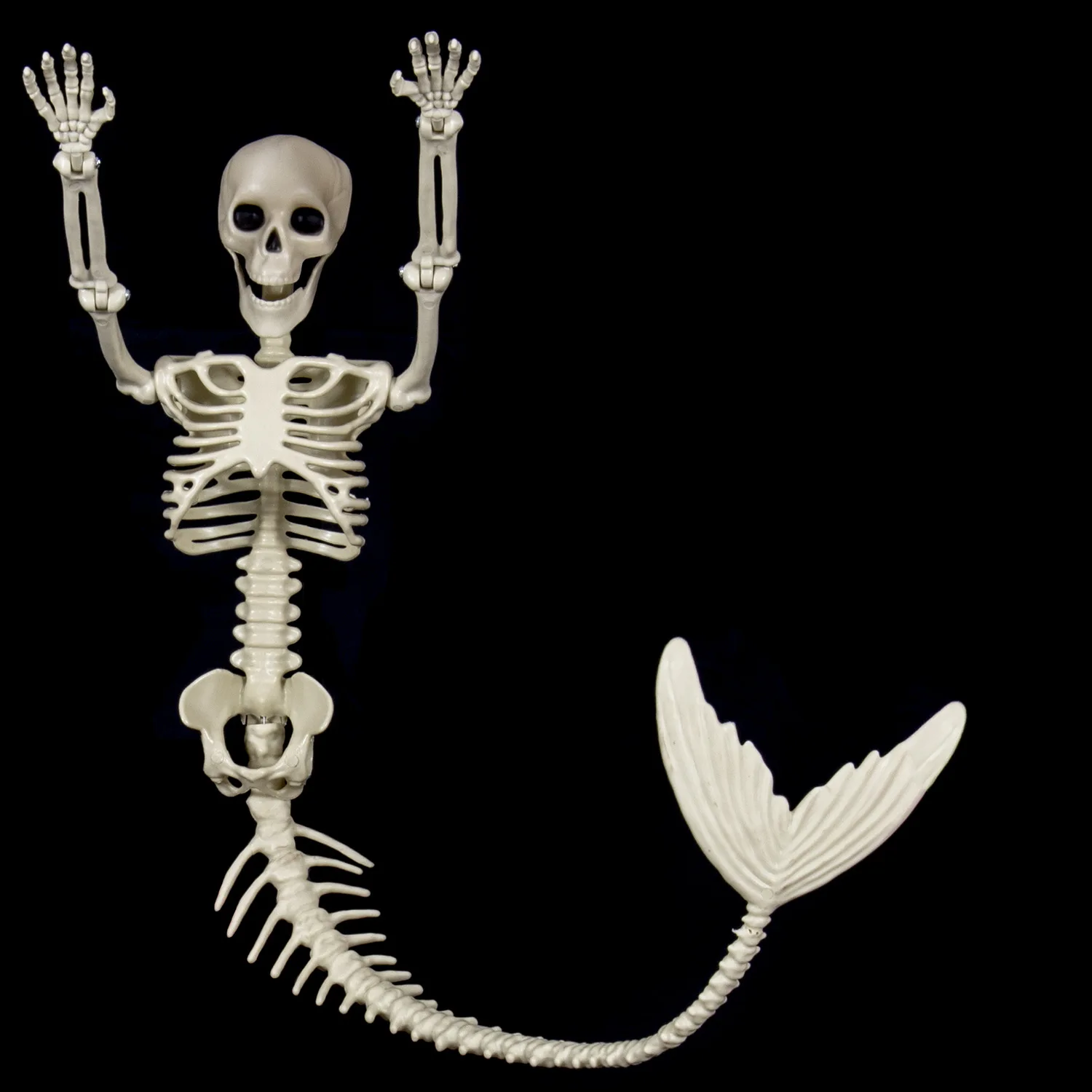 

Realistic Mermaid Skeleton Decorations Props Halloween Horror Skull Prop Home Decor with Movable Joints Indoor Outdoor Ornament