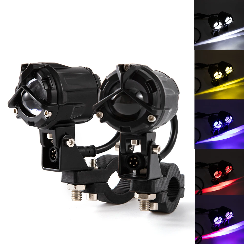 

Motorcycle Headlight Fog Lights Led Auxiliary Driving Lamp Dual Color For BMW R1200GS R1250GS ADV F800GS K1600 Honda CRF1000L