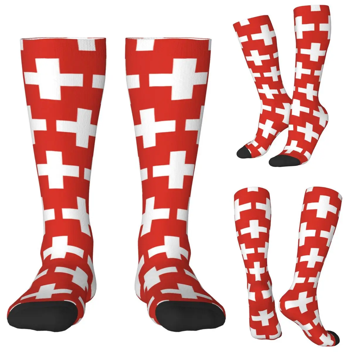 Bern Bear Swiss Flag Switzerland Coat Of Arms Socks Harajuku Stockings All Season Long Socks for Unisex Christmas Gifts