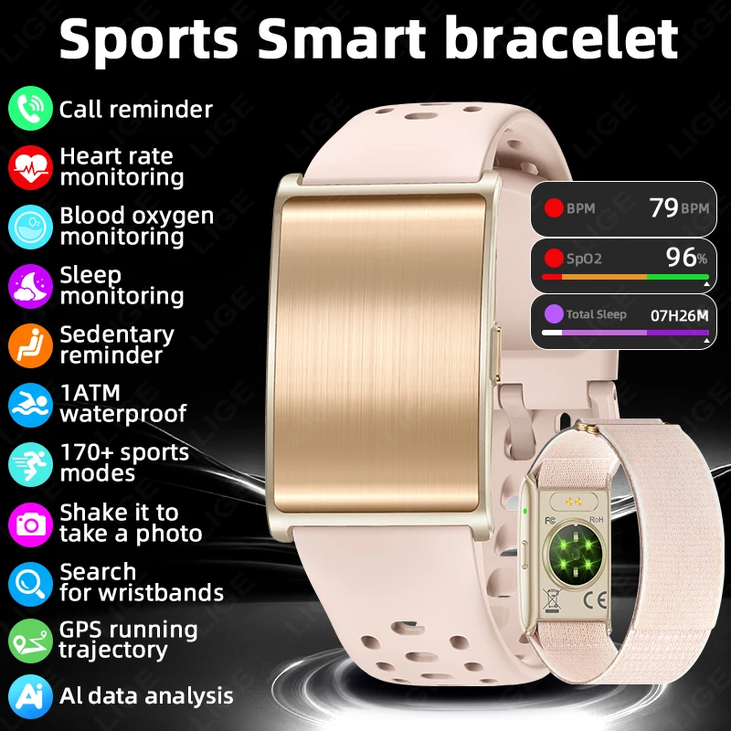 

AI Health Bracelet Women Heart Rate Blood Pressure HRV Monitoring Call Reminder Smart Watch Men Sport Smart Band Fitness Tracker