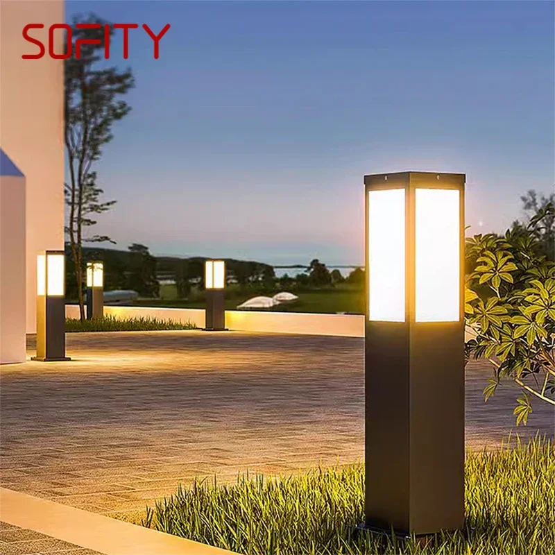 

SOFITY Contemporary Outdoor Lawn Lamp LED Electric Waterproof Villa Garden Courtyard District Residential Quarters Lawn Lamp ﻿