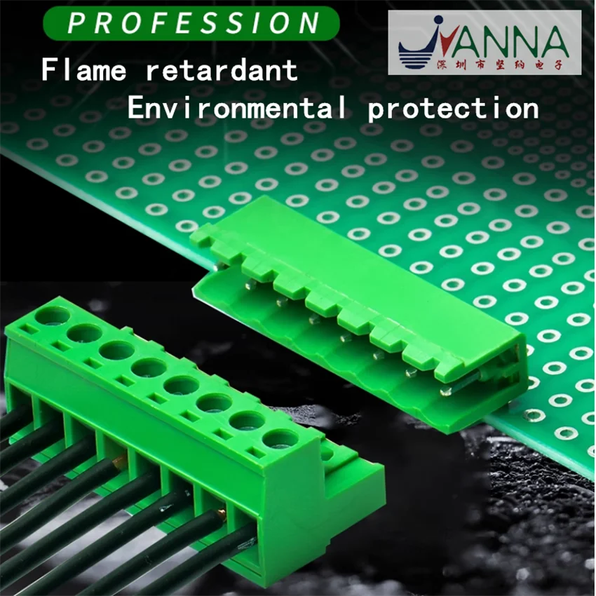 Green PCB plug and pull terminal connector 2EDG-5.08mm 2P3P4P-24P Flame retardant Environmental protection CE Open clubfoot