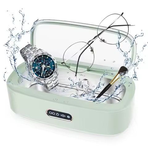 300ml Ultra Sonic Jewelry Cleaner Stainless Steel Touch Operation 360° Ultrasound Deep Cleaning Machine For Glasses, Watches