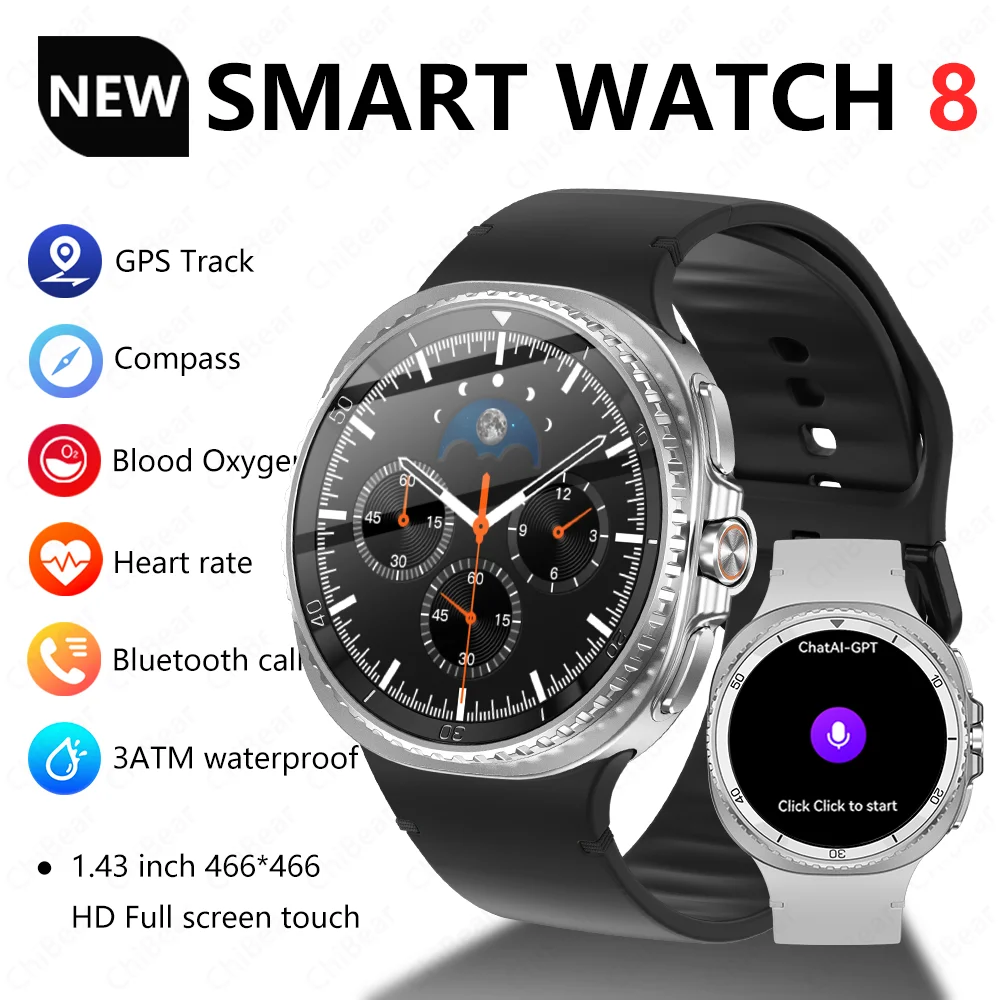 

2025 NEW Watch8 Classic Smartwatch Compass Heart Rate Blood oxygen AI Bluetooth Call Waterproof Sport Fitness Men Smart Watches