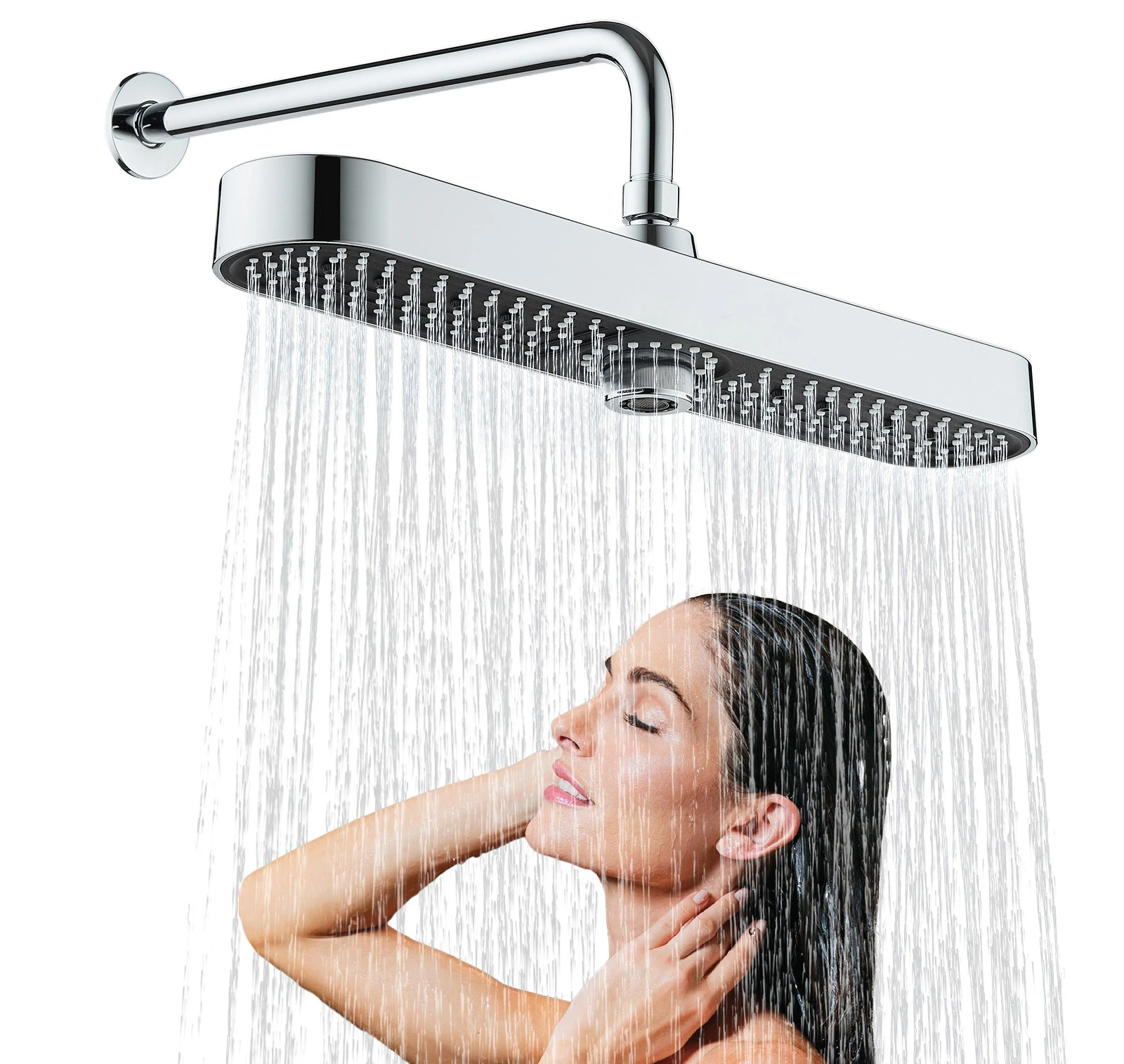 

Extra-Long Large Panel Rainfall Shower | 3-Setting Adjustable High-Pressure | Powerful Spray for Bathroom Boosted Flow