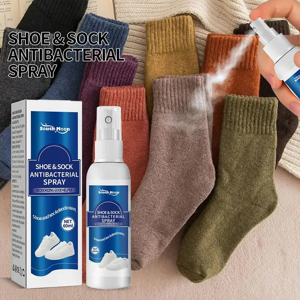 60ml Shoe Shock Antibacterial Spray Foot Odor Shoes Stink Freshener Socks Odor Remover Spray Refresh Antiperspirant