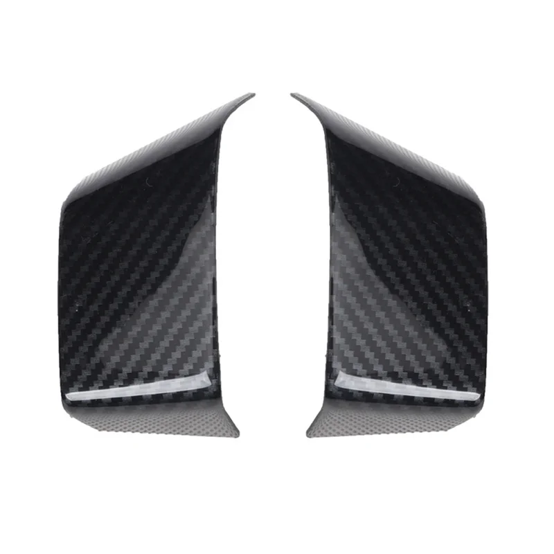 2Pcs Car Carbon Fiber Steering Wheel Panel Cover Trim Decoration Frame Sticker for Nissan Tiida RHD 2005-2010