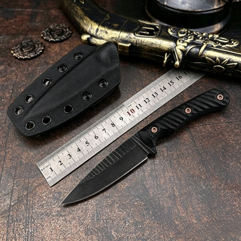 Bushcraft Knife Fixed - Camping Fixed-Blade Knife (with Sheath, G10