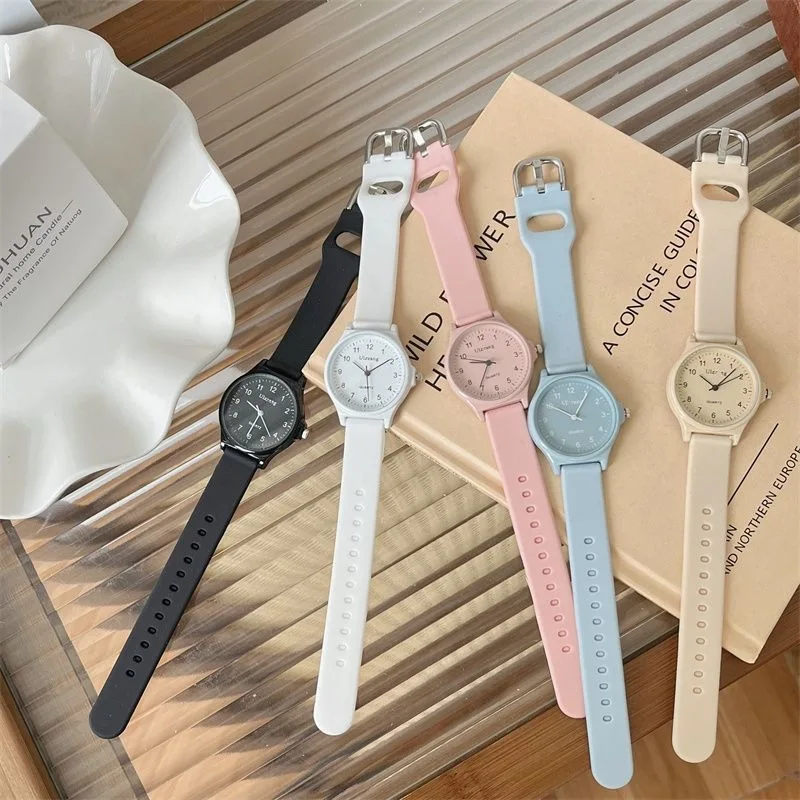 High Quality Silicone Strap Wristwatch Multi-color Casual Quartz Watch Adjustable Student Quartz Clock Wristwatches Reloj Mujer
