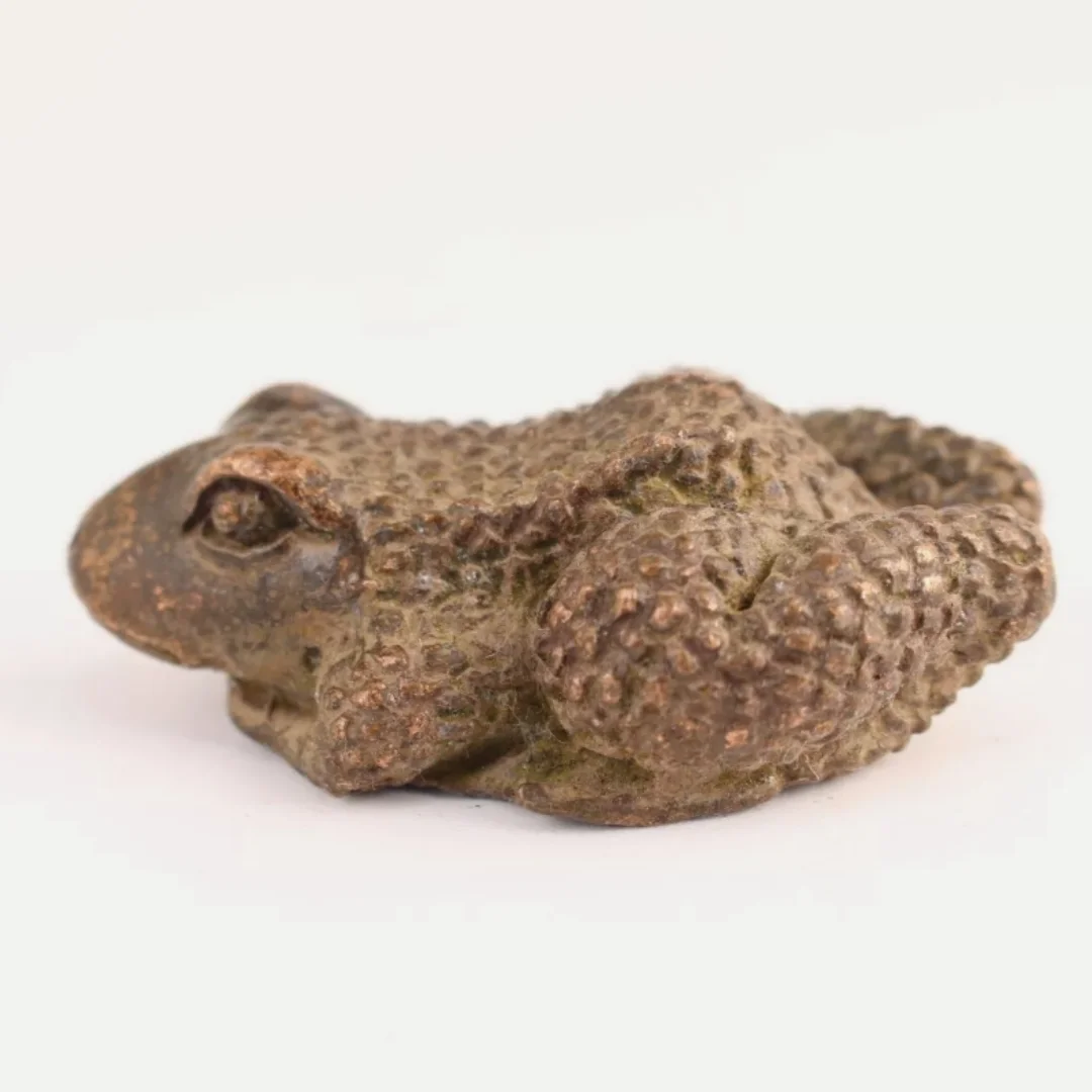 تمثال ضفدع جينشان مصنوع يدويًا من البرونز الصيني، شخصية قابلة للجمع، فن الشاي للحيوانات الأليفة #2