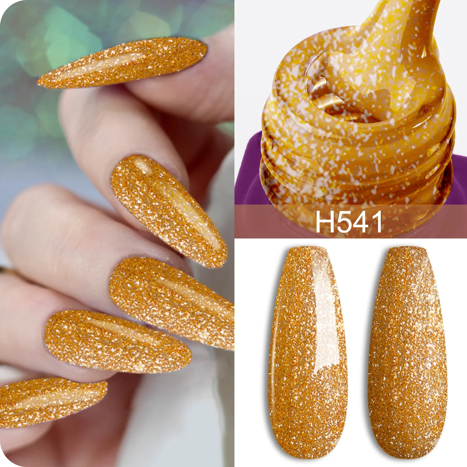 12ml Champagne Golden Gel Nail Polish Color Coat Soak Off UV LED Varnish Nail Art Gift