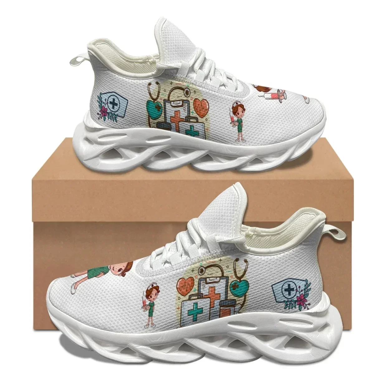 

Cartoon Nurse Medical Printing Casual Shoes Shock-absorbing Non-slip Youth Comfortable Running Shoes Student Breathable Sneakers