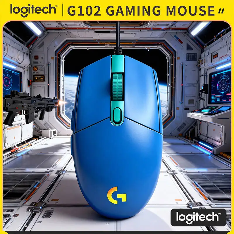 

Игровая мышь Logitech G102, 8 быстрых откликов, индивидуальное RGB-подсветка, 6 клавиш, совместимая с игровыми и офисными Mac/Windows