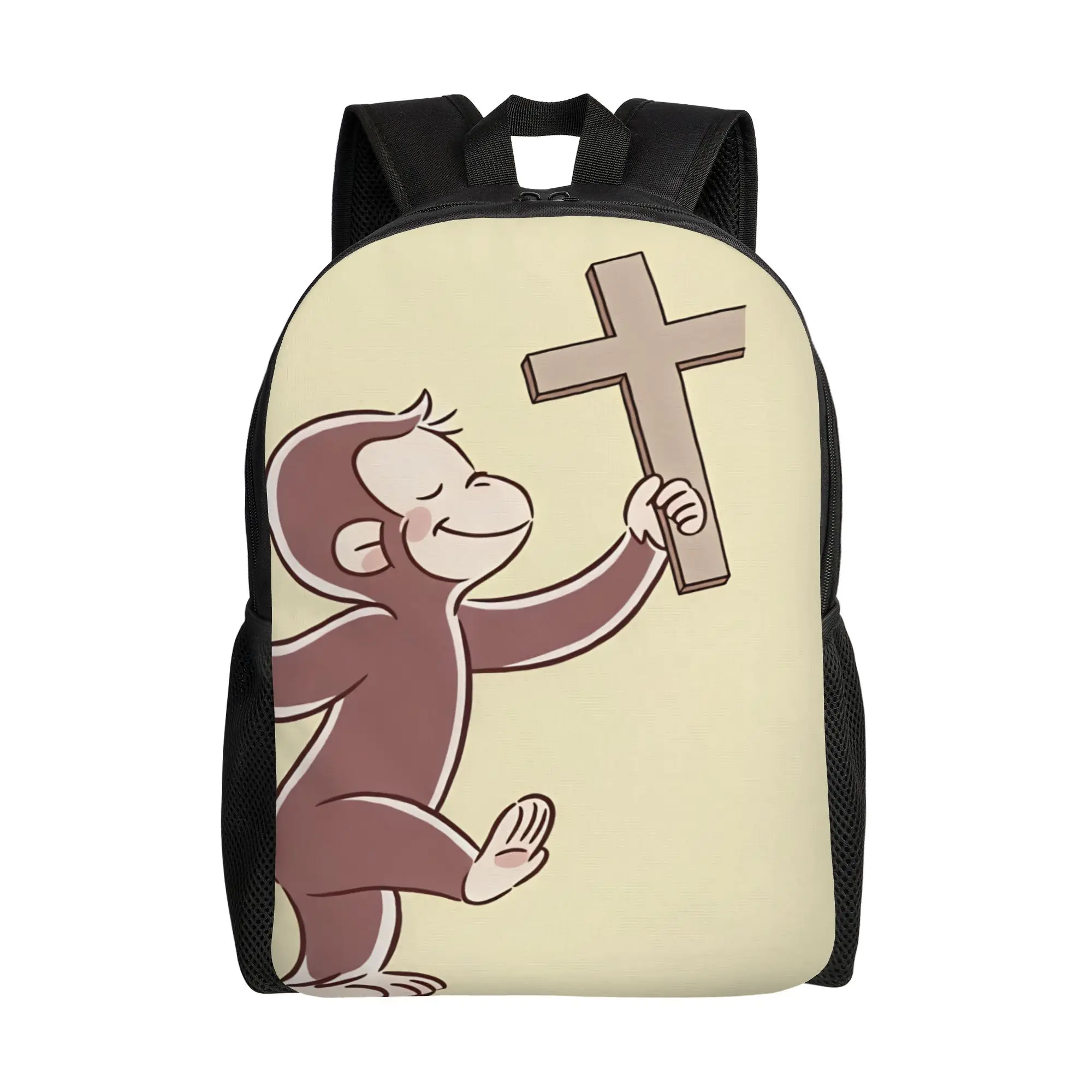 Curious George Monkey Backpack Teen  Big Backpacks Polyester Streetwear School Bags Camping Colorful Rucksack