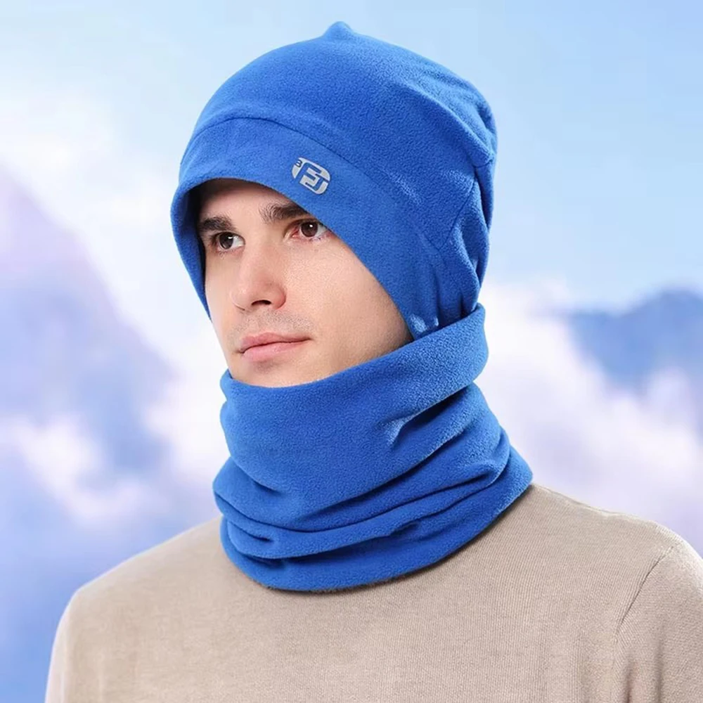 القبعات الشتوية الصوف القطبية سميكة الدافئة محبوك في الهواء الطلق ركوب الدراجات وشاح قبعة يندبروف قبعة الجمجمة قبعة صغيرة