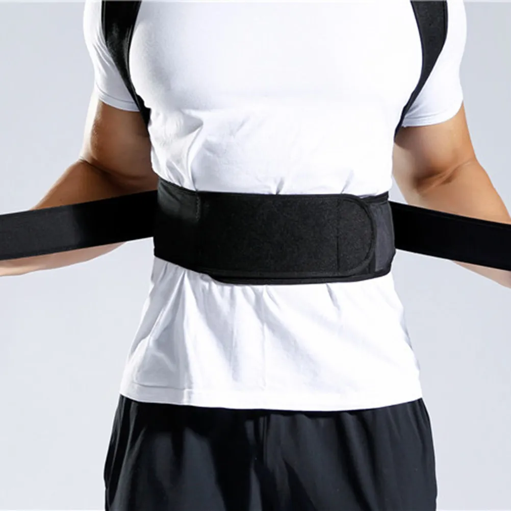 Posture Corrector Black L Adjustable Back Brace For Lumbar Support Posture Correction Shoulder Alignment Back Pain Relief