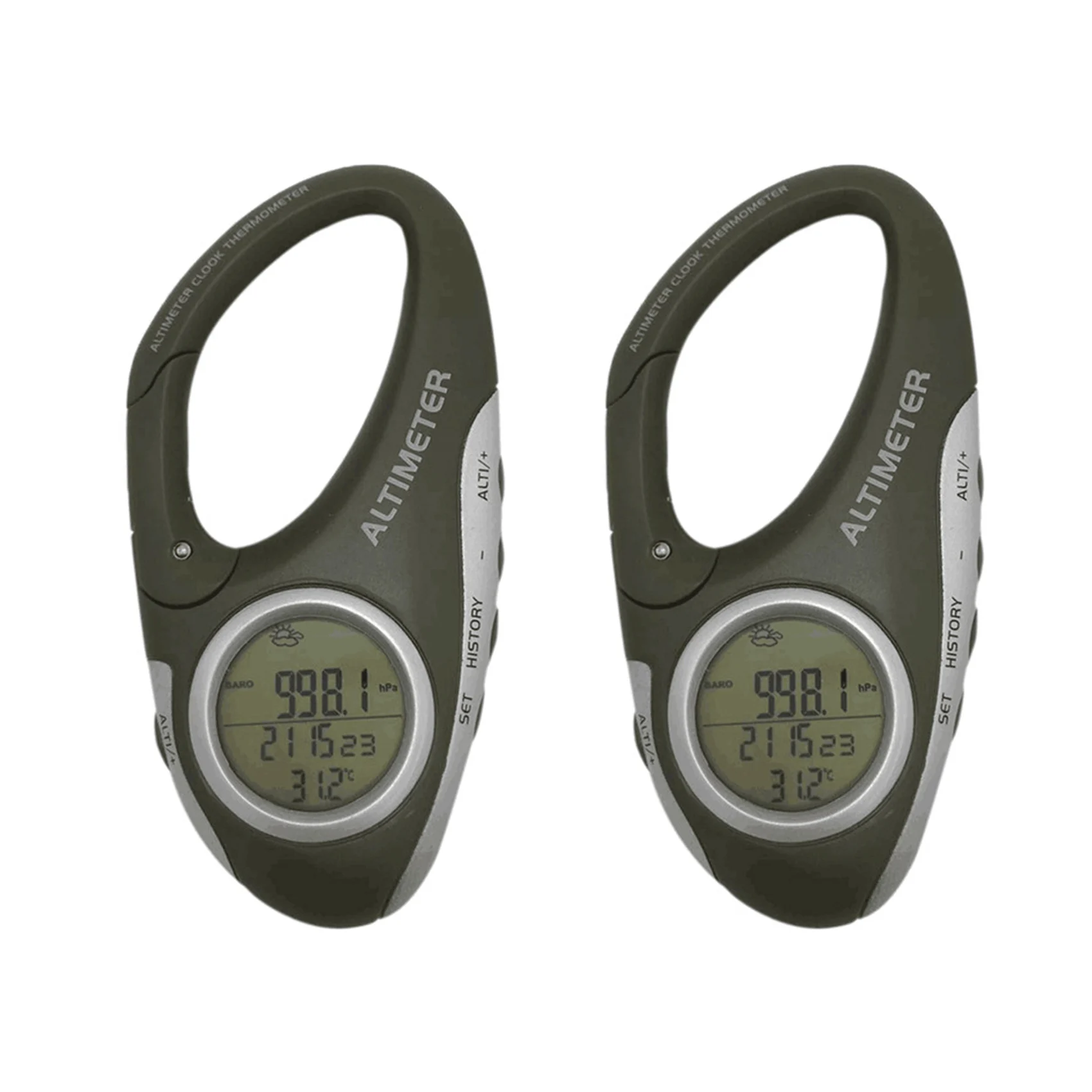 L72A-2X Electronic Altimeter Carabiner Altimeter Handheld Thermometer Outdoor Fishing Weather Forecast Mode Meter Gadget