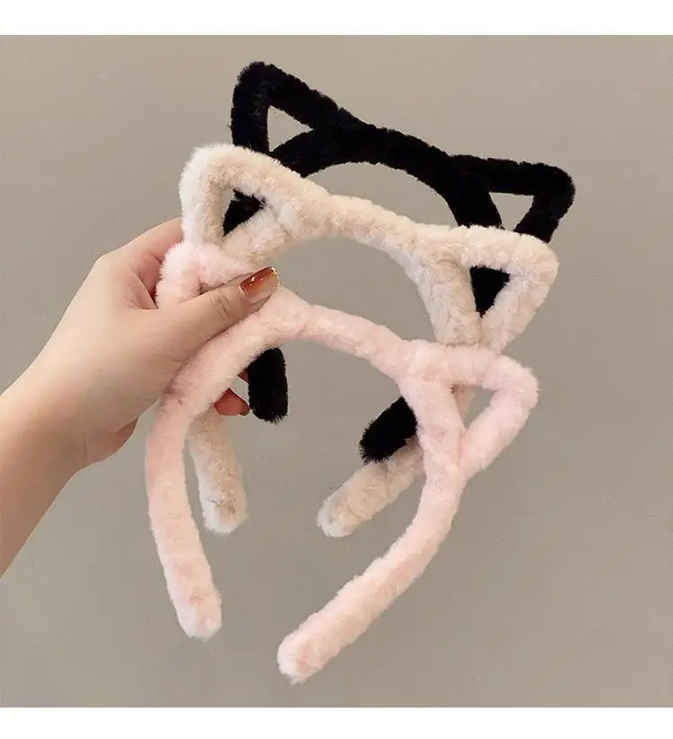 1-teiliges Plüsch-Katzenohr-Stirnband im süßen und mädchenhaften Stil, perfekt für den täglichen Gebrauch, süß und auffällig – Detail 4