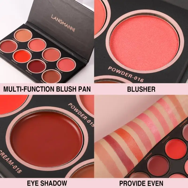 Face Contour Blush Cheek Rouge Beauty เครื่องสําอางค์ Matte Pearly Blush 8 สี Blush Palette Natural Cheek Tint Blush แต่งหน้า