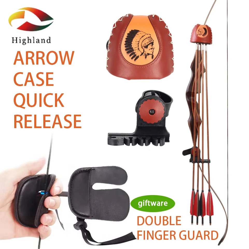 Four-Arrow Quick Release Arrow Case Recurve Bow And Arrows Set Quick Release 6 Give the gift of double-layer finger guards