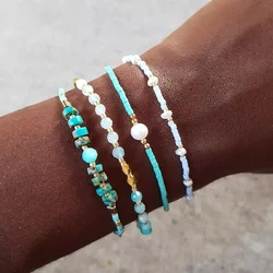 CCGOOD Miyuki Pearl Bracelets Natural Stone Dainty Pulseras Simple Thin Beads Bracelet for Women Set Handmade Stackable Jewelry