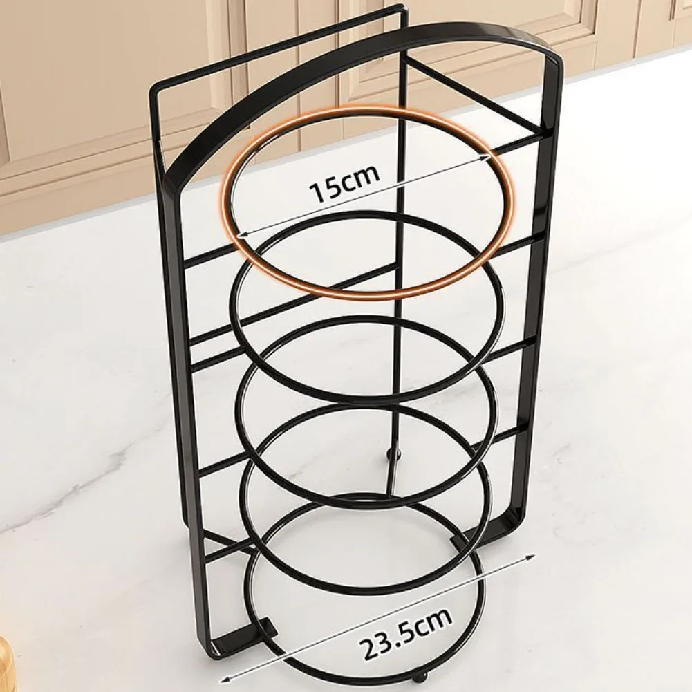 Stable Kitchen Table Top Organizer Rack for Dishes with Space Saving Foldable Design Carbon Steel Black Gold 23.5cm