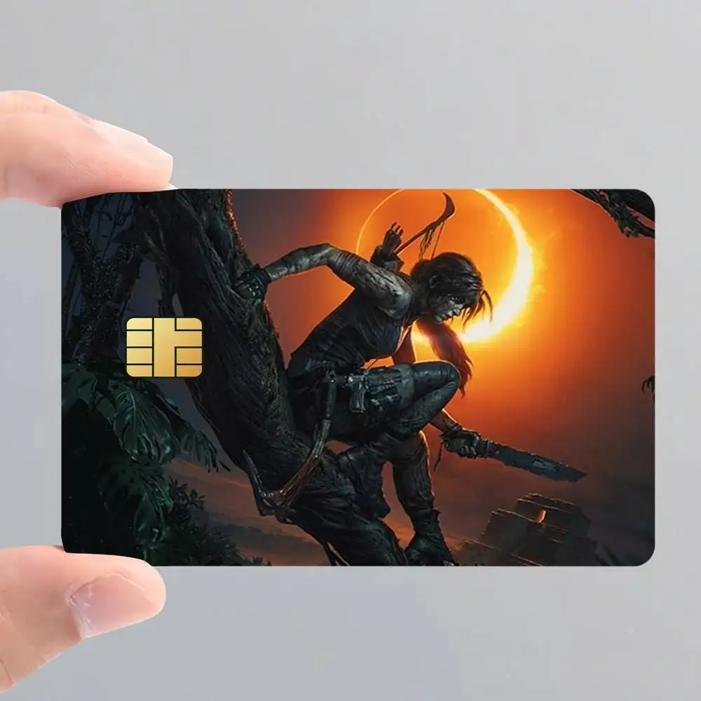 Game Tomb Raider Poster Credit Card Skin Stickers for Bank Access Protective Film Cover Sticker Surprise Gift