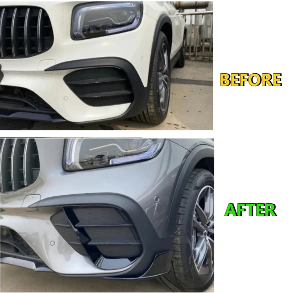 Car Front Bumper For Mercedes Benz GLB Class X247 GLB200 GLB220 GLB35 AMG 2019-2023 Side Splitter Lip Wind Knife Spoiler view 3